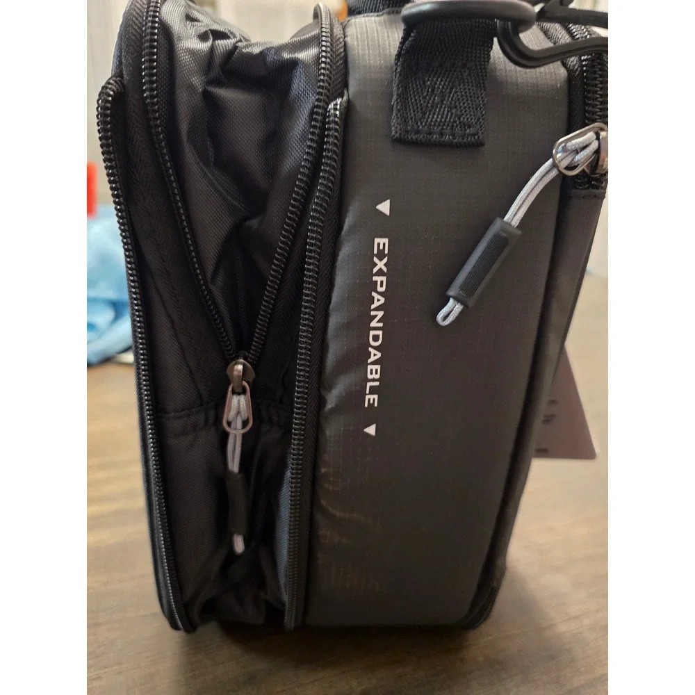 Tommy Bahama Fridge Cold Lunch Pack Expandable Insulated Bag 2 Ice Walls Black